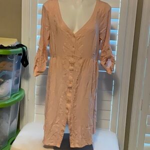 Torrid Pink Cuffed Sleeve Sundress